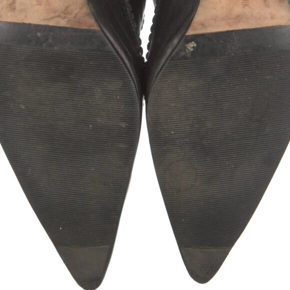 Manolo Blahnik Black Leather Ankle Boots - Super Witch Core - Picture 6 of 7